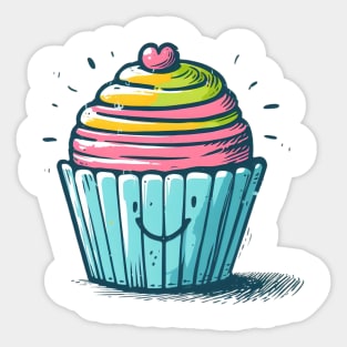 Happy little cupcake Sticker
